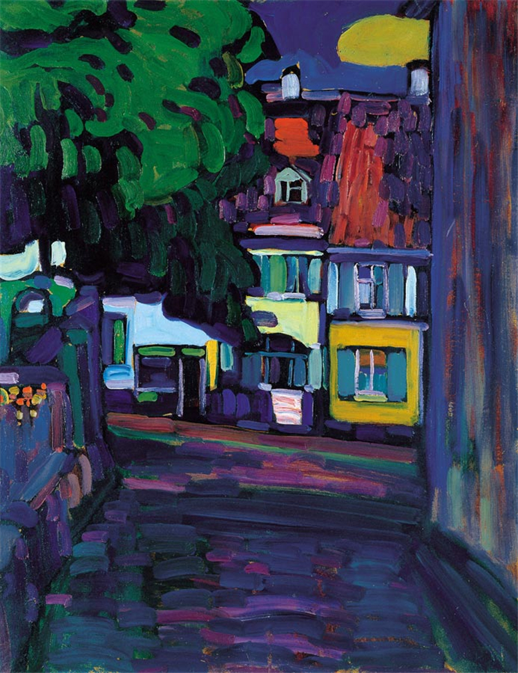 Houses in Murnau on Obermarkt 19 Kandinsky Oil Painting